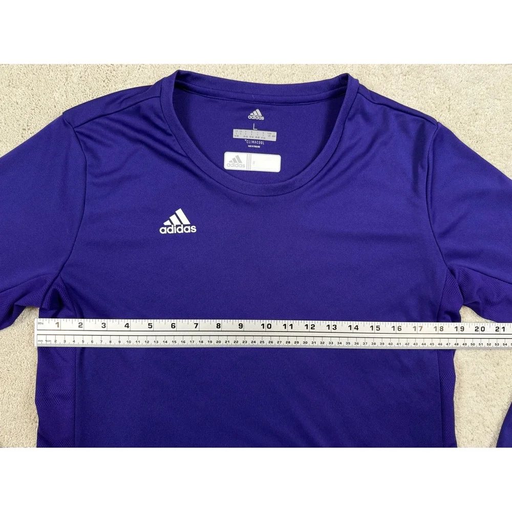 ADIDAS CLIMACOOL Men's Large Long Sleeve Blue Training Athletic Shirt #1521